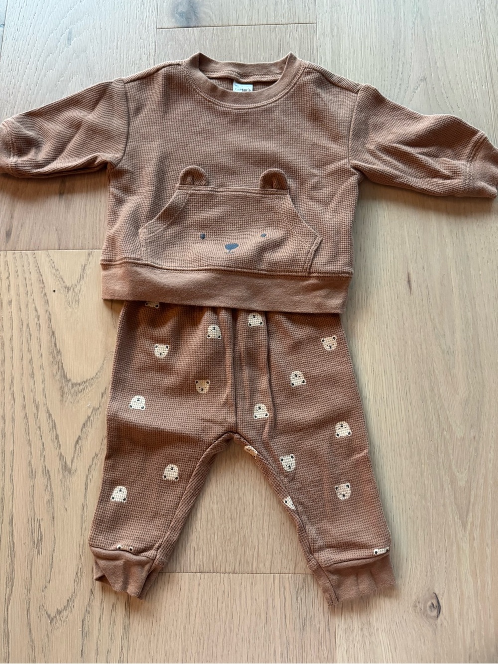 Carter's Thermal Knit Teddy Bear Set, 3-6 months